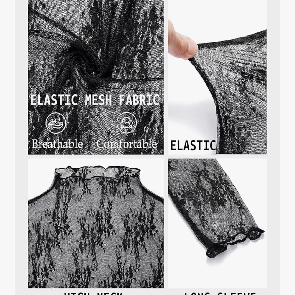 Chic Sheer Black Lace Blouse - Picture 10 of 10